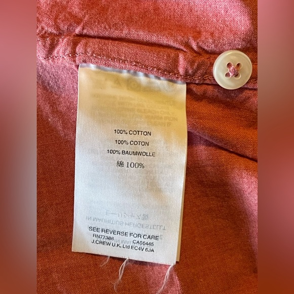 - J Crew Factory Men’s Slim Button Down Pink 100% Cotton Size L - Picture 5 of 11
